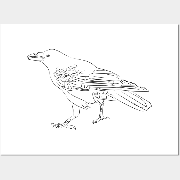 Crow lineart Wall Art by vixfx